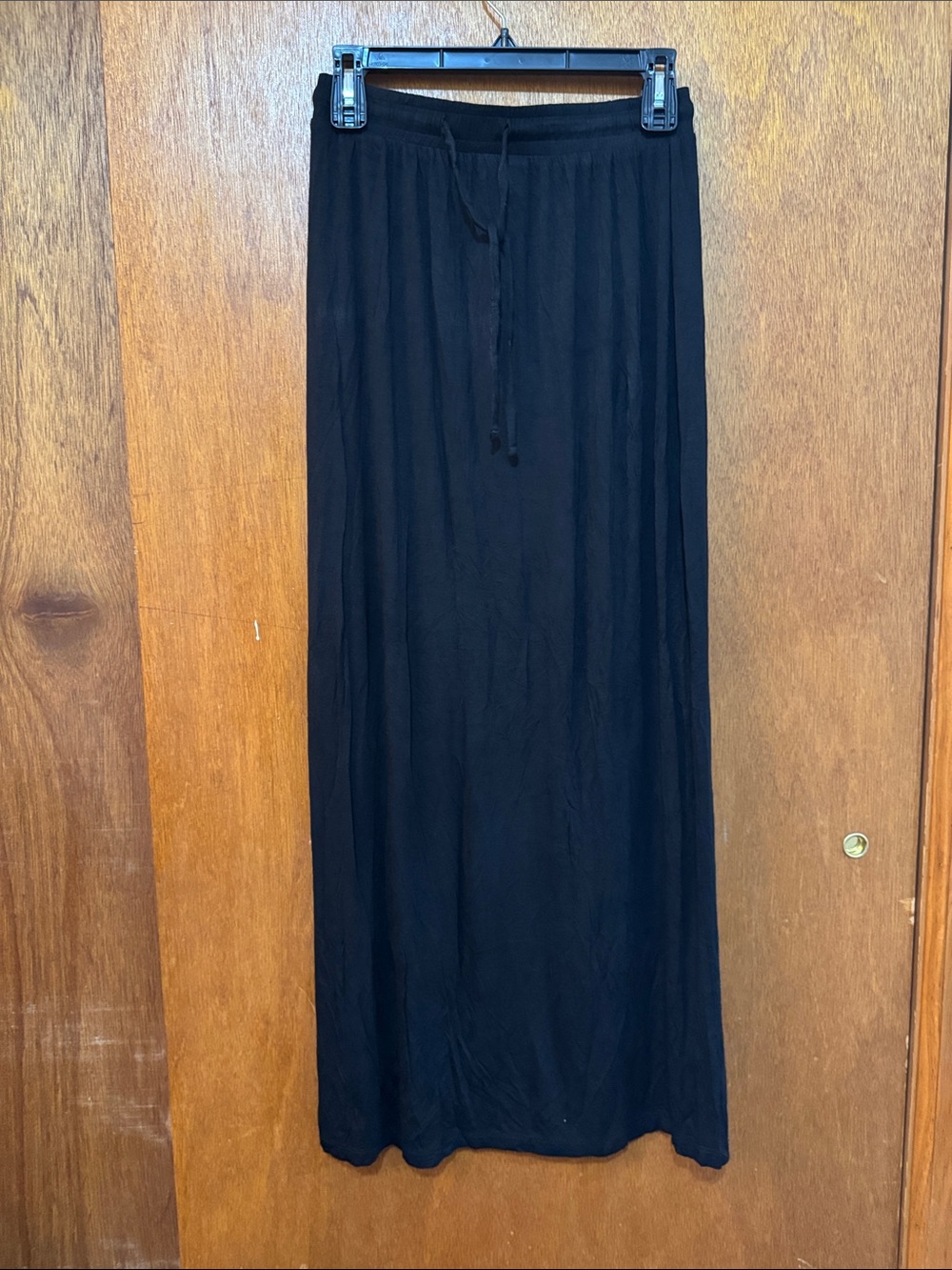 Black Maxi Drawstring Skirt - Women
